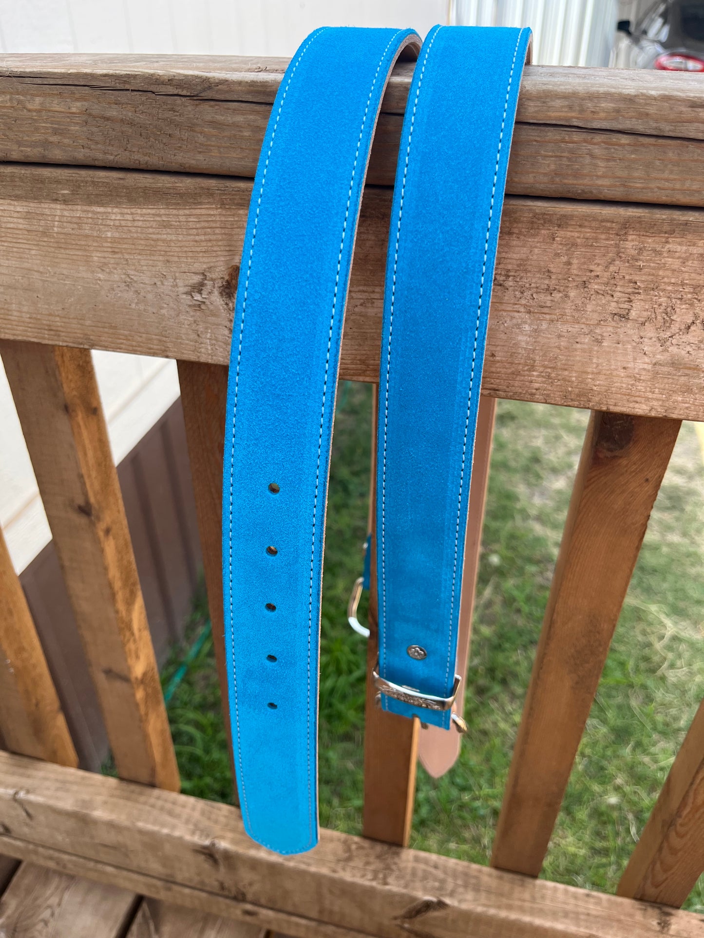 Turquoise suede belt
