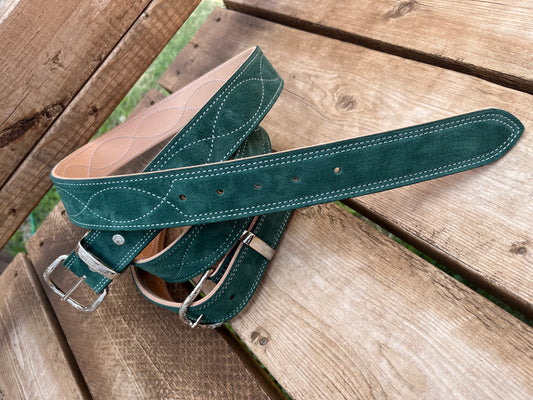 Green suede belt