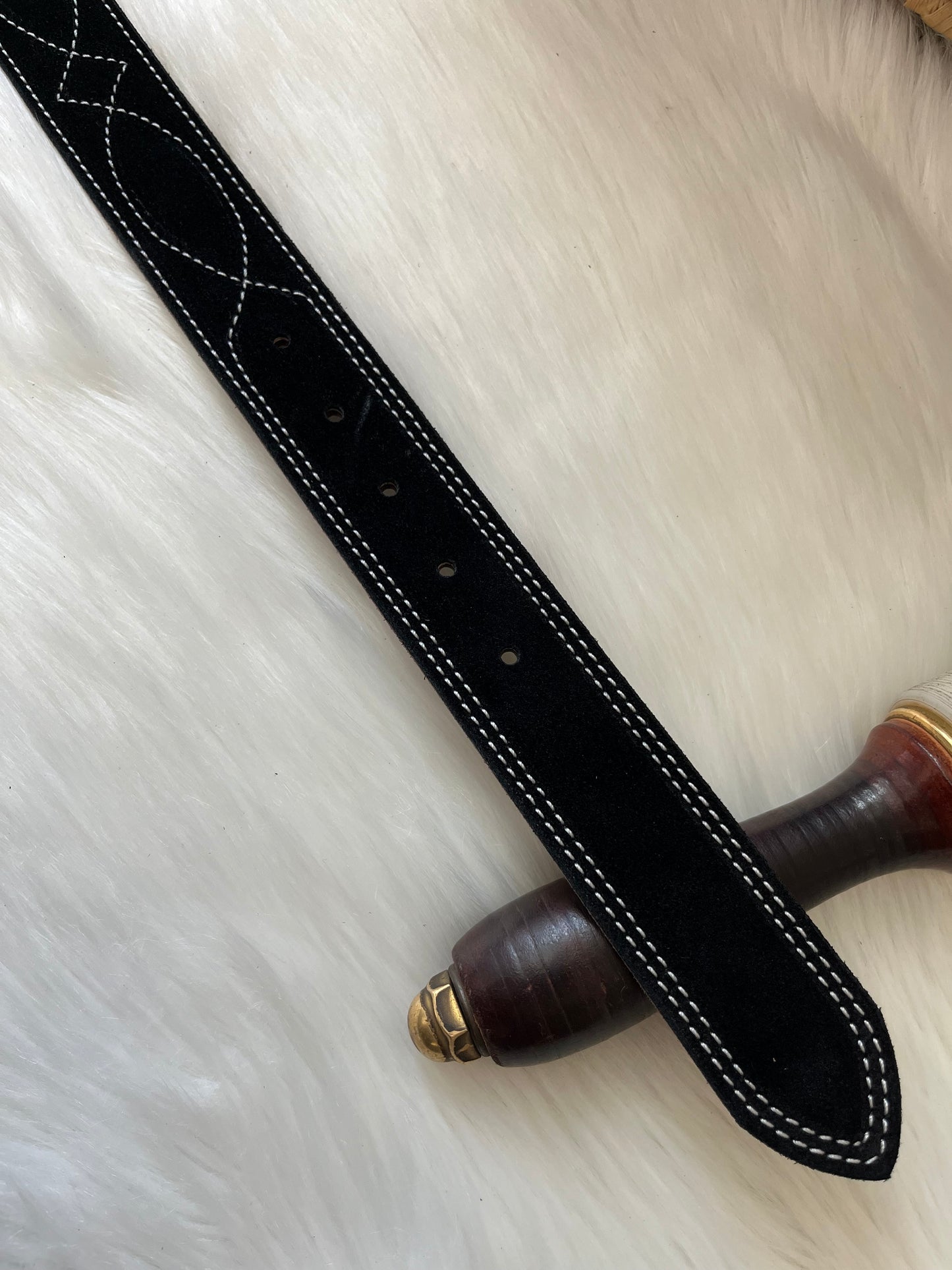 Black suede belt   Gunslinger stitching