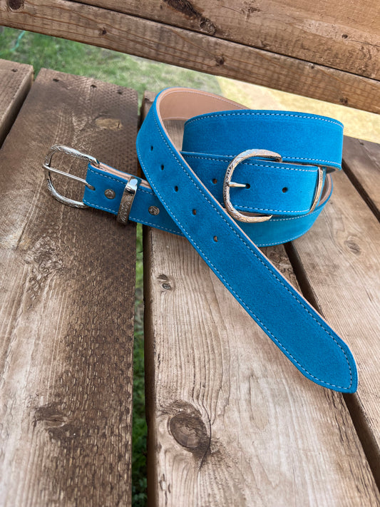 Turquoise suede belt
